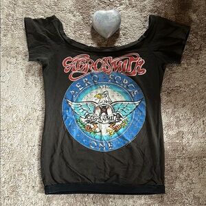 Vintage Aerosmith Off Shoulder Band Shirt